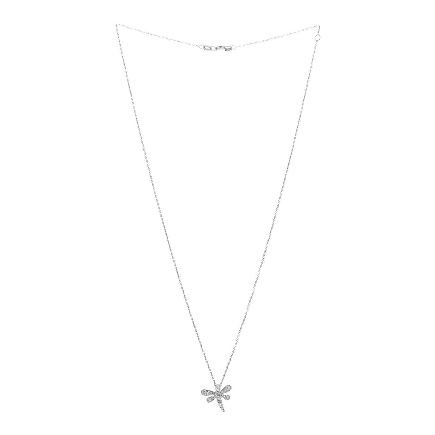 ROBERTO COIN 18K White Gold Diamond Tiny Treasures Dragonfly Pendant Necklace