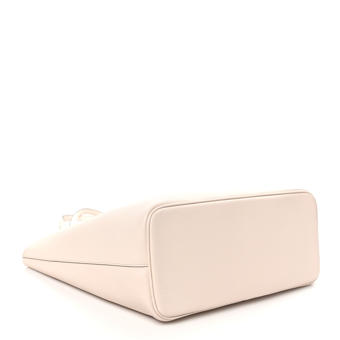 Grainy Calfskin Medium Gancini Tote Bone