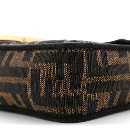 Fendi Fabric Jacquard FF 1974 Mini Baguette Tobacco Moro Black 10 of 12