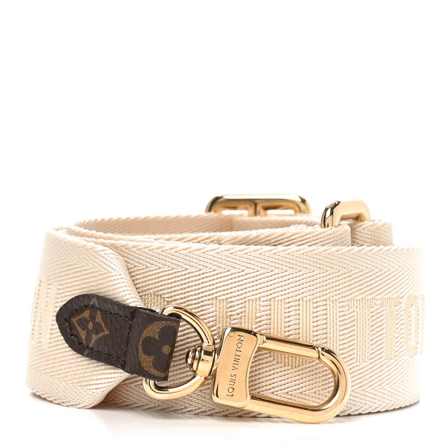 Louis Vuitton Jacquard Monogram Adjustable Shoulder Strap New Creme 1 of 3