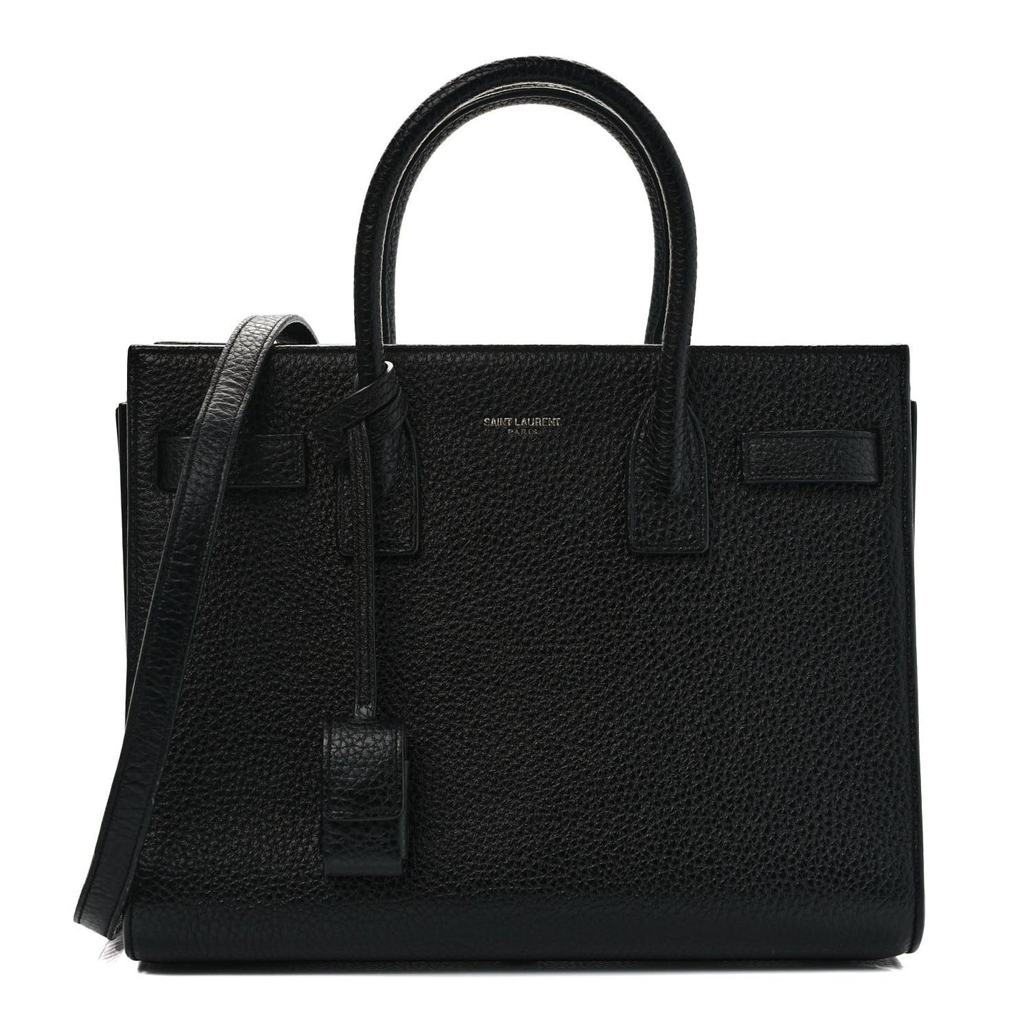Grained Calfskin Baby Sac De Jour Black