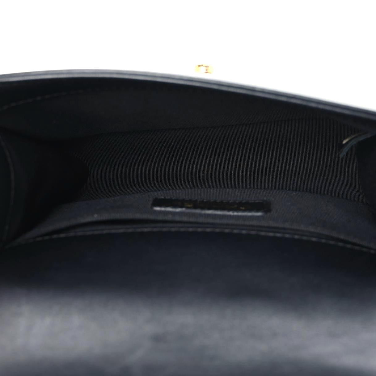 Lambskin Quilted Small Boy Flap Black