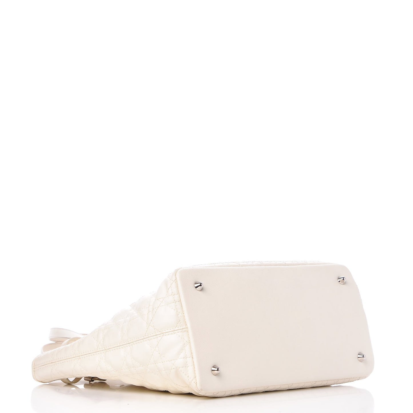Coated Canvas Cannage Small Panarea Tote White