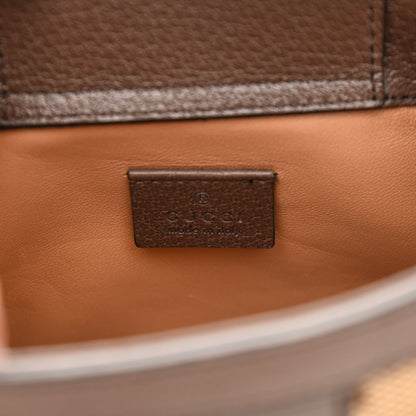 Gucci Monogram Jumbo GG Textured Dollar Calfskin Mini Diana Tote Bag Camel Ebony New Acero 6 of 10