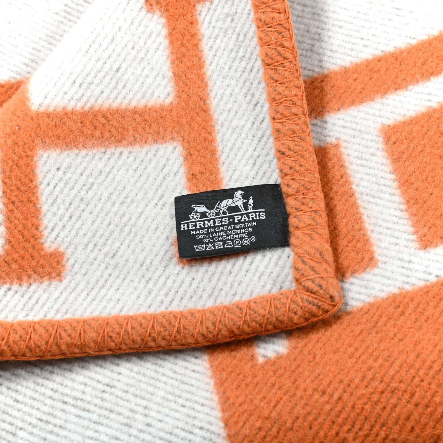 Wool Cashmere Signature Classic Avalon Blanket Ecru Potiron