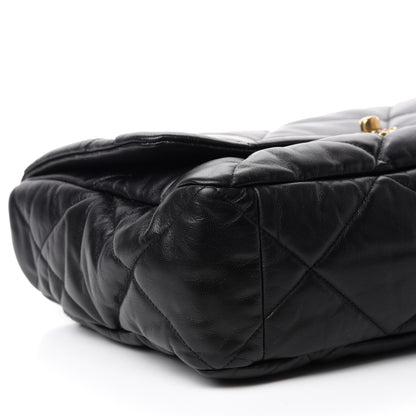 Chanel Goatskin Quilted Maxi 19 Flap Black 6 of 11