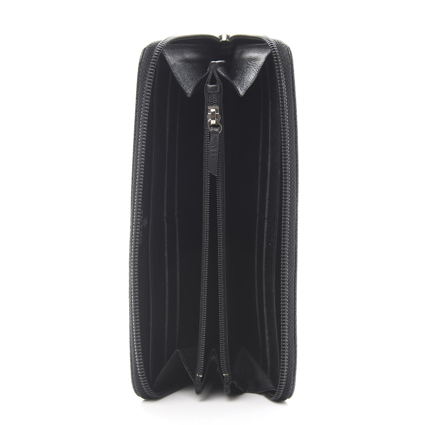 Caviar Large Timeless CC Zip Around Wallet Black