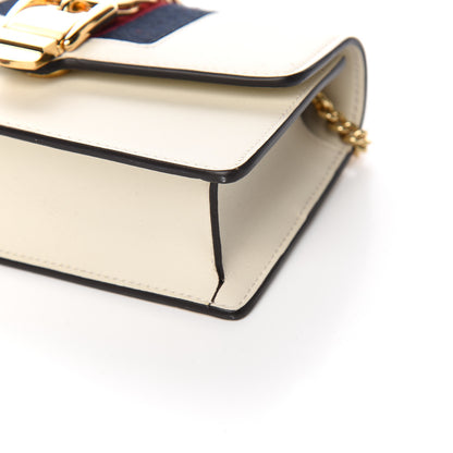 Gucci Calfskin Super Mini Sylvie Chain Shoulder Bag White 9 of 10