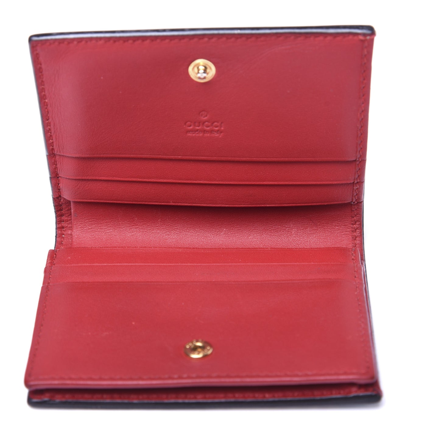 GG Supreme Monogram Blooms Card Case Beige Blue Navy Hibiscus Red