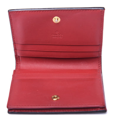 Gucci GG Supreme Monogram Blooms Card Case Beige Blue Navy Hibiscus Red 9 of 10