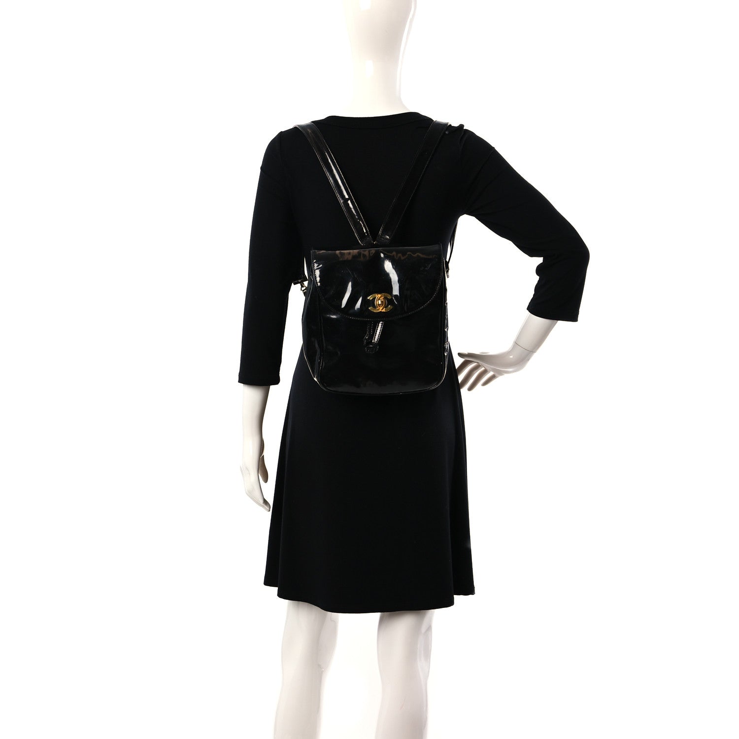 Chanel Patent CC Drawstring Backpack Black 2 of 19