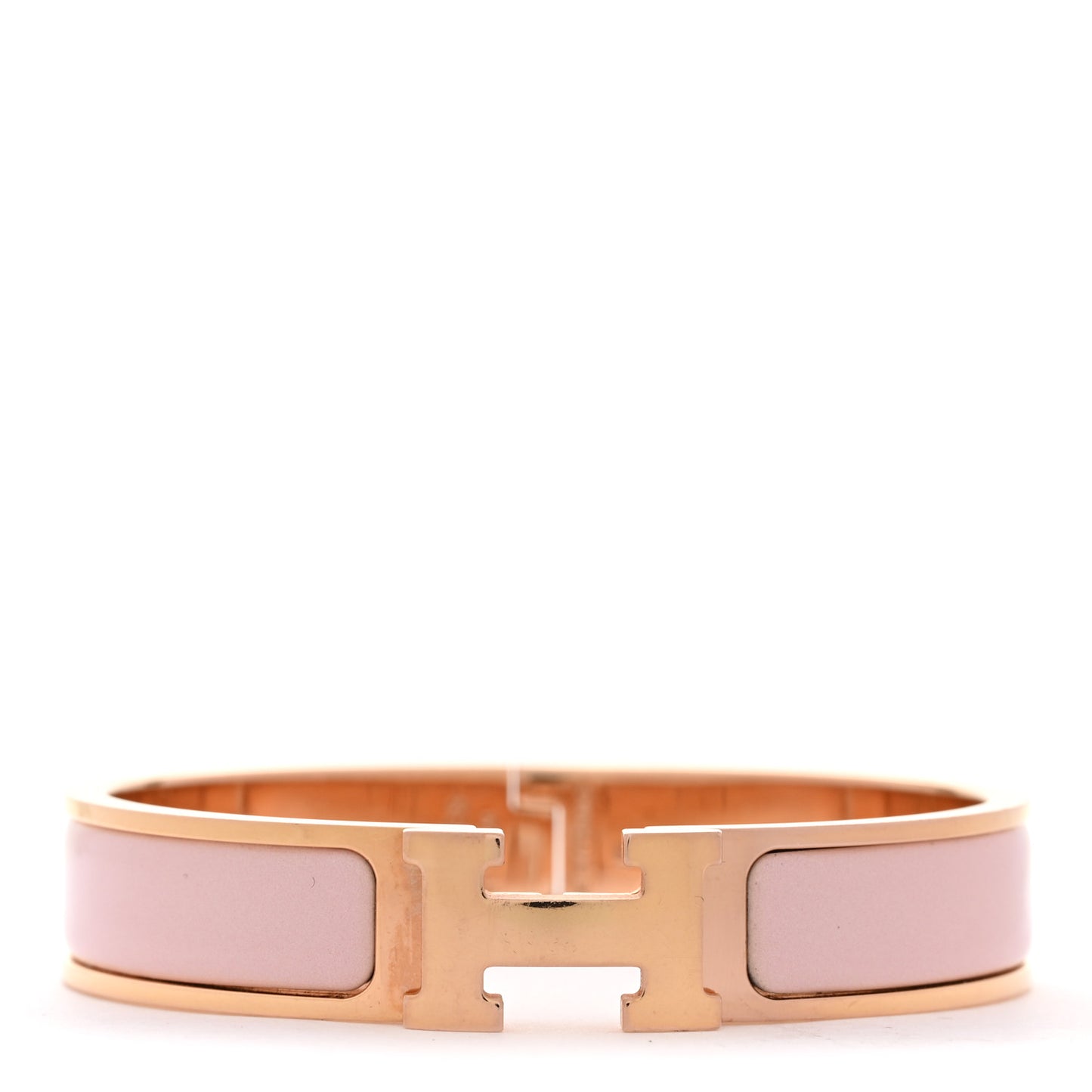 Enamel Narrow Clic Clac H Bracelet PM Rose Dragee