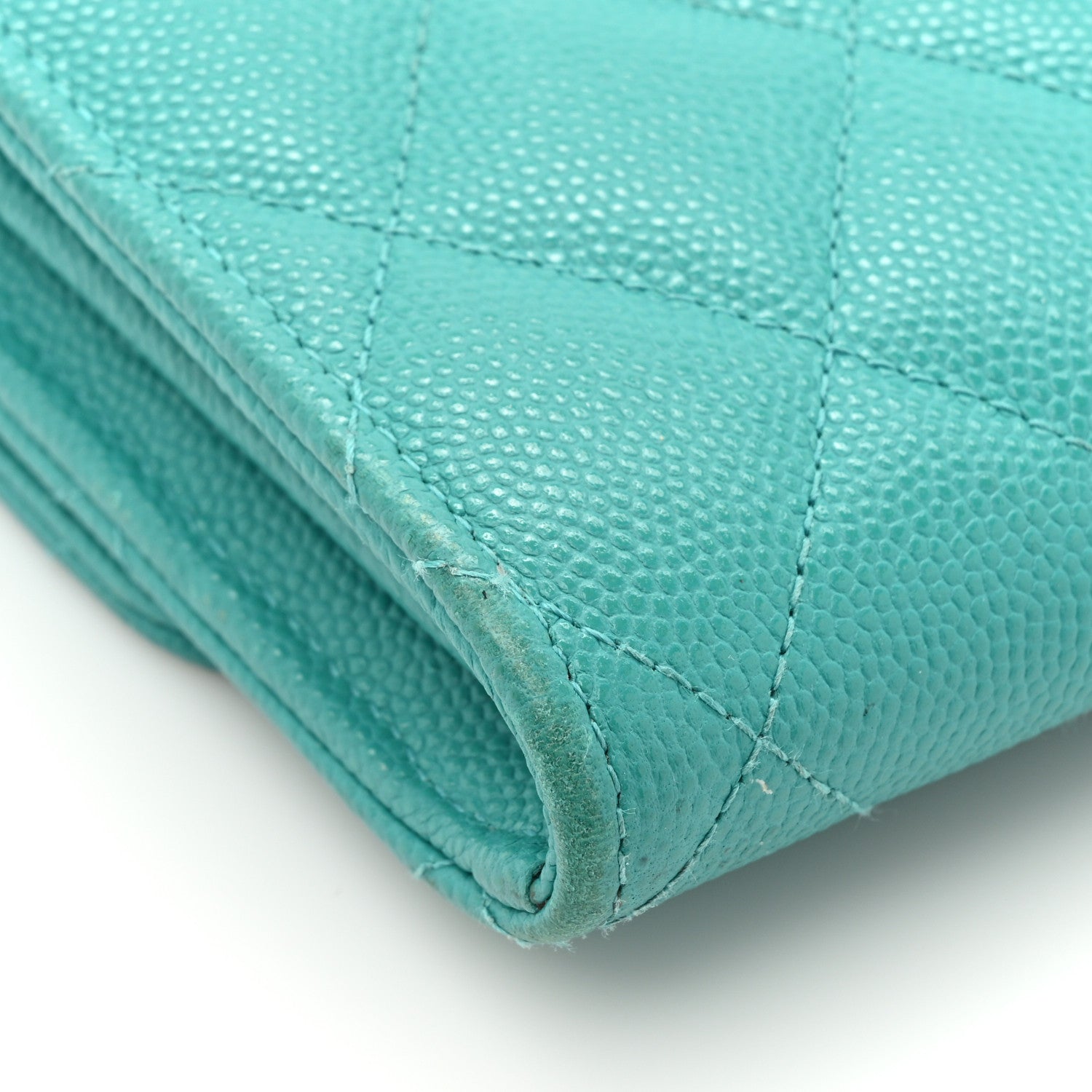 Chanel Caviar Quilted Large Gusset Flap Wallet Turquoise 19 of 21