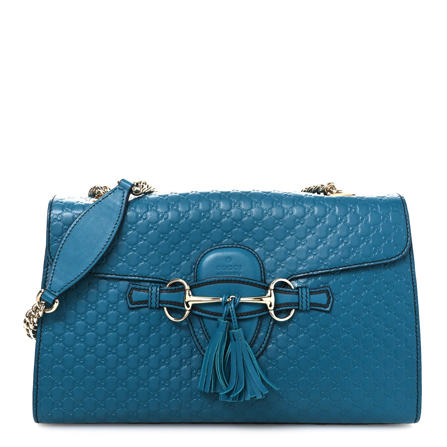 Gucci Soft Microguccissima Medium Emily Chain Shoulder Bag Deep Cobalt 1 of 10