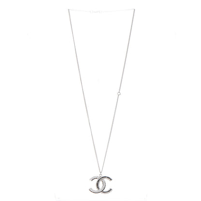 Chanel Baguette Crystal Large CC Necklace Silver Black 3 of 7