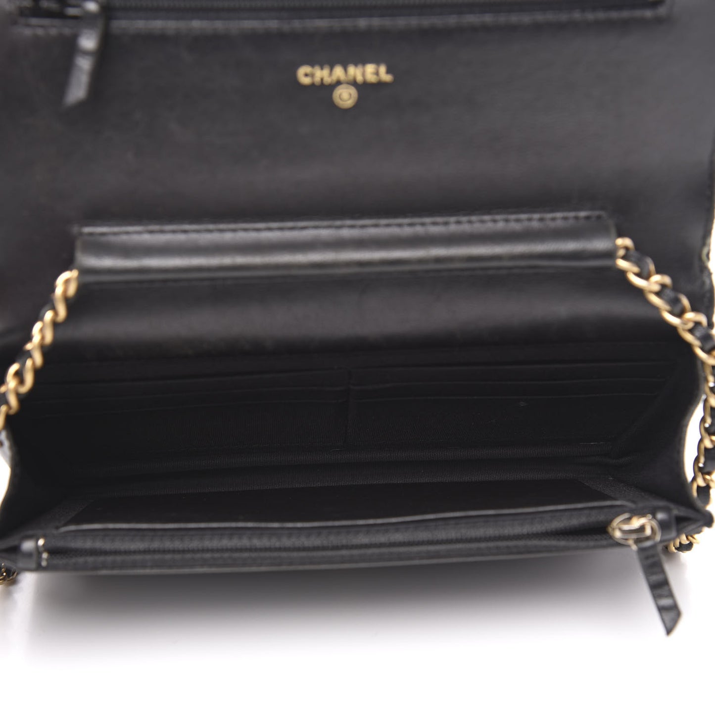 Lambskin Quilted Boy Wallet On Chain WOC Black