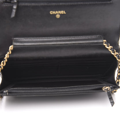 Chanel Lambskin Quilted Boy Wallet On Chain WOC Black 5 of 20