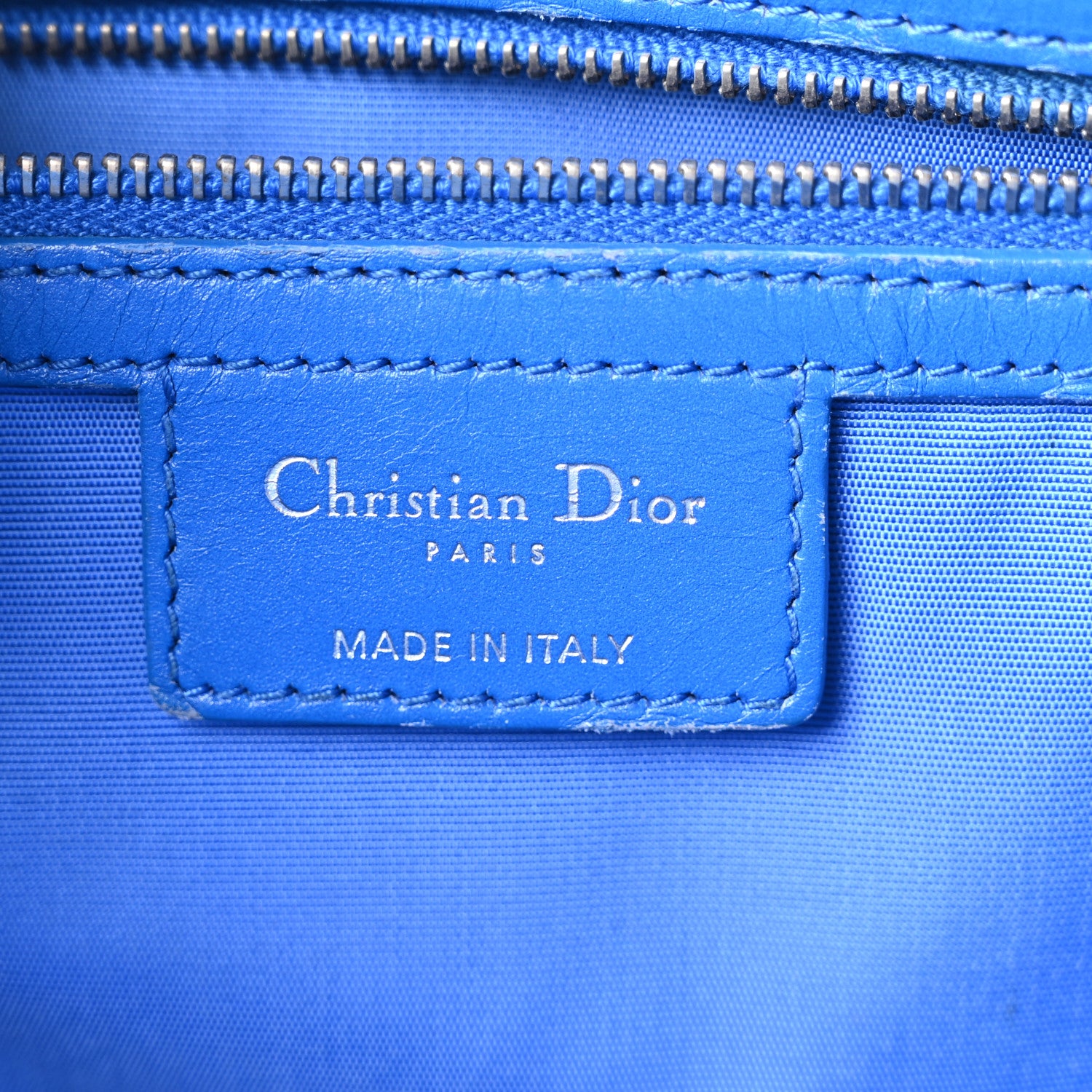 Christian Dior Coated Canvas Cannage Large Panarea Tote Blue 6 of 10