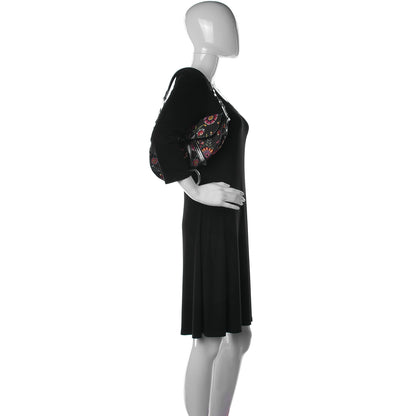 Christian Dior Canvas Floral Saddle Bag Black 2 of 10