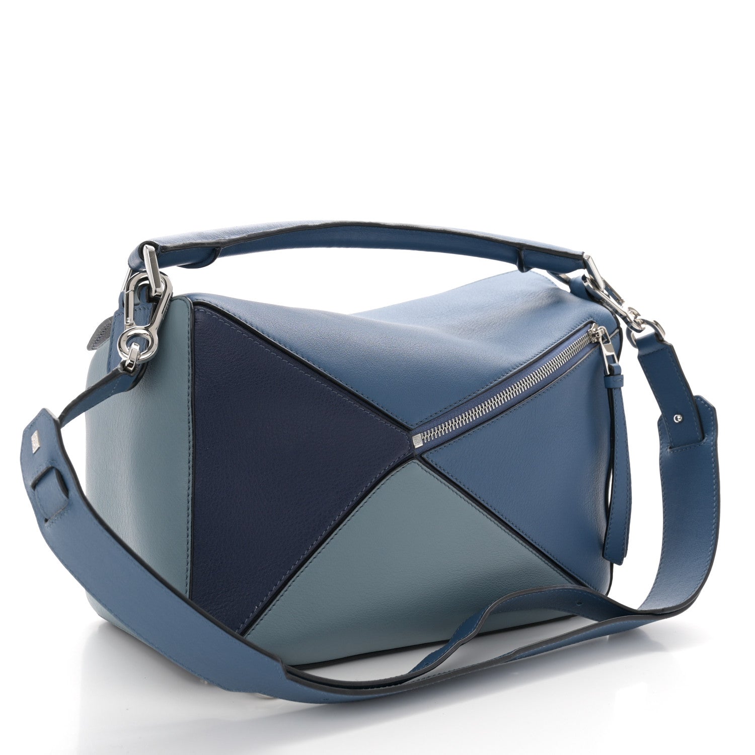 Loewe Calfskin Medium Puzzle Bag Marine Stone Steel Blue 3 of 11