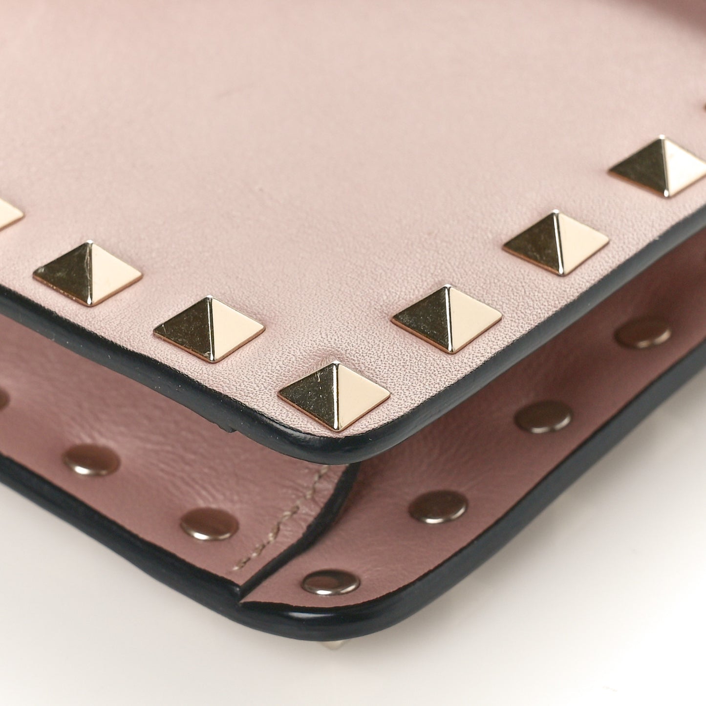Vitello Rockstud Shoulder Flap Bag Poudre