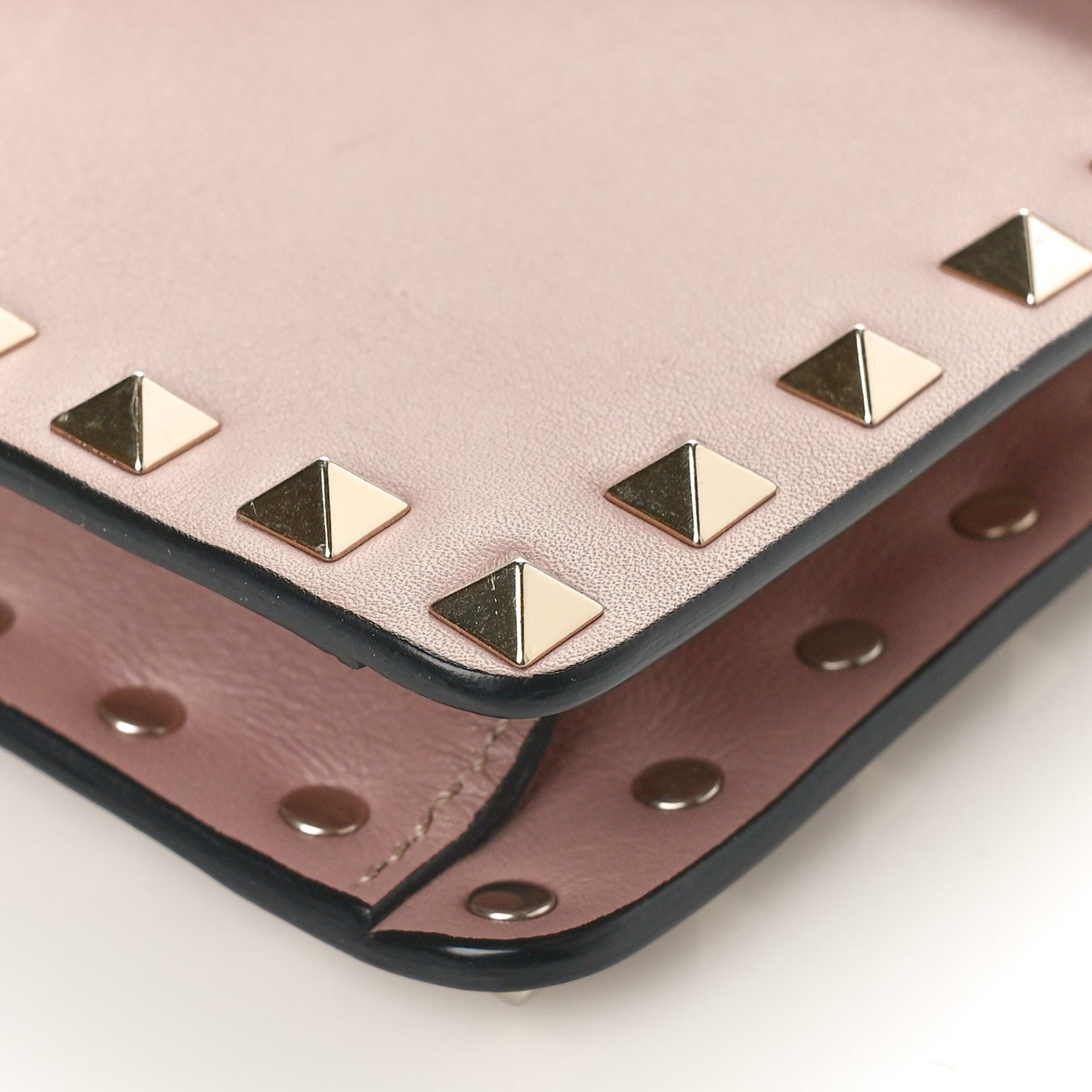 Valentino Garavani Vitello Rockstud Shoulder Flap Bag Poudre 8 of 8