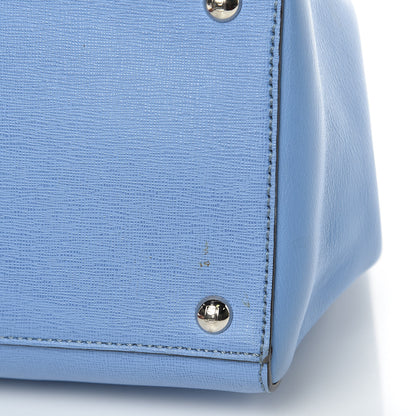 Fendi Vitello Elite Flamingo Regular 2Jours Tote Azzurro Nebula 13 of 18