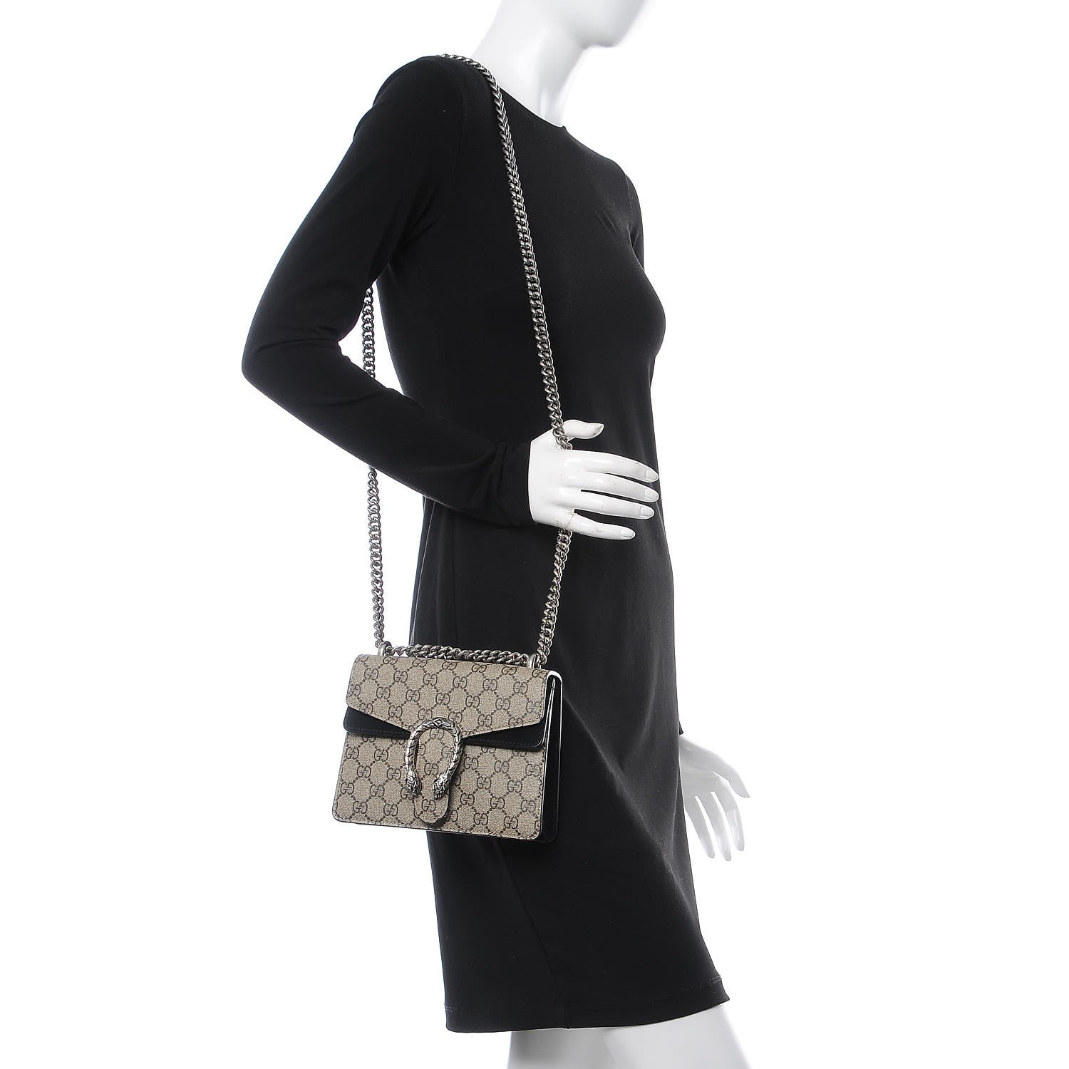 Gucci GG Supreme Monogram Mini Dionysus Shoulder Bag Black 2 of 8