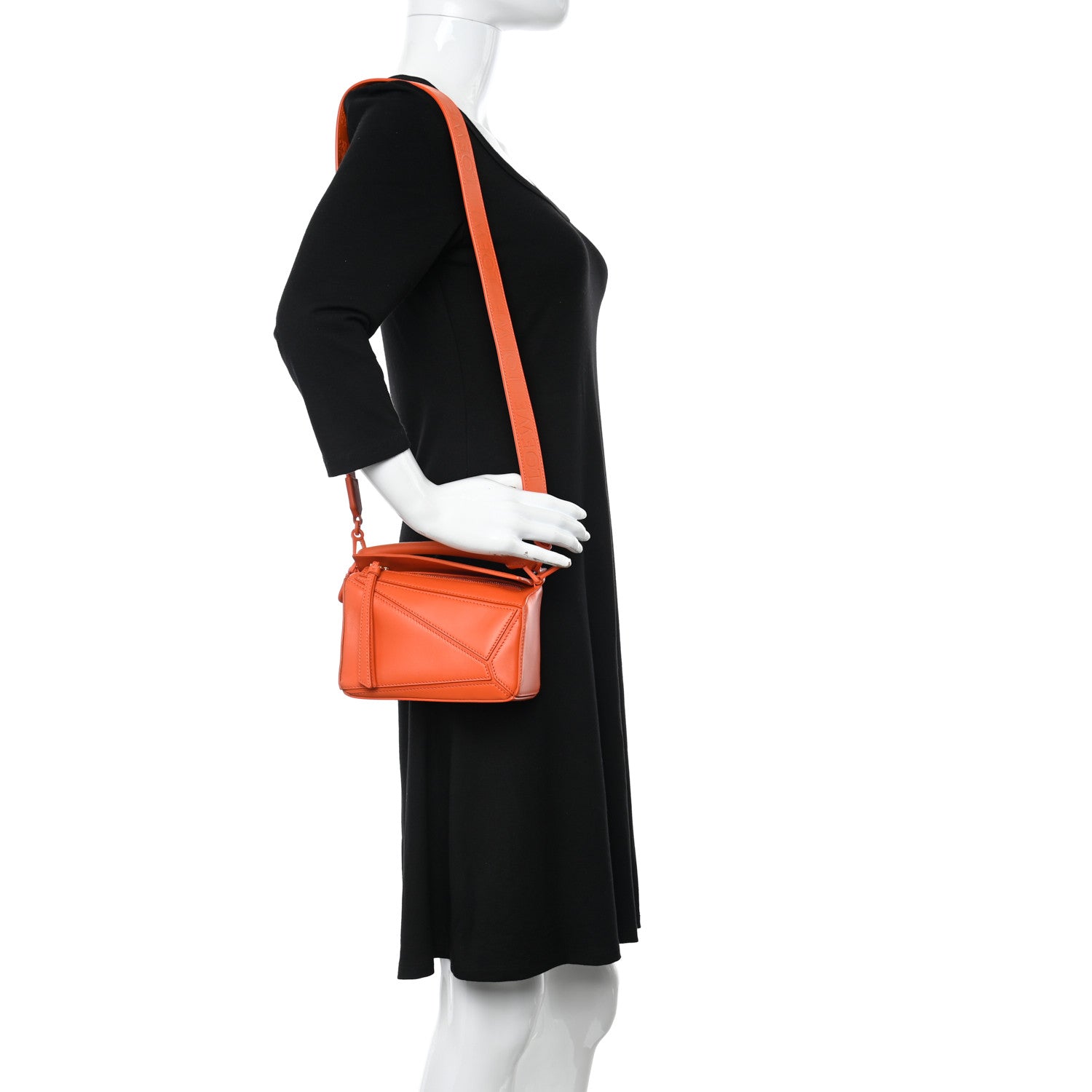 Loewe Satin Calfskin Mini Puzzle Bag Orange 2 of 9