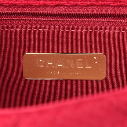 Chanel Tweed Quilted Medium Chanel 19 Flap Raspberry 6 of 10
