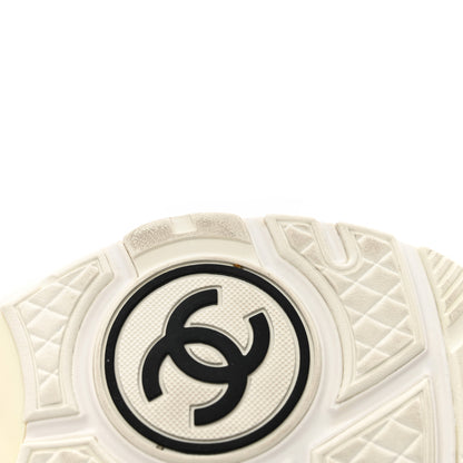 Chanel Suede Calfskin Fabric CC Sneakers 35.5 White 10 of 17