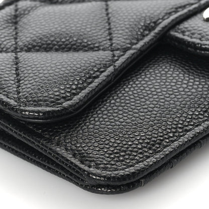 Chanel Caviar Quilted Flap Zip Card Holder Black 8 of 9