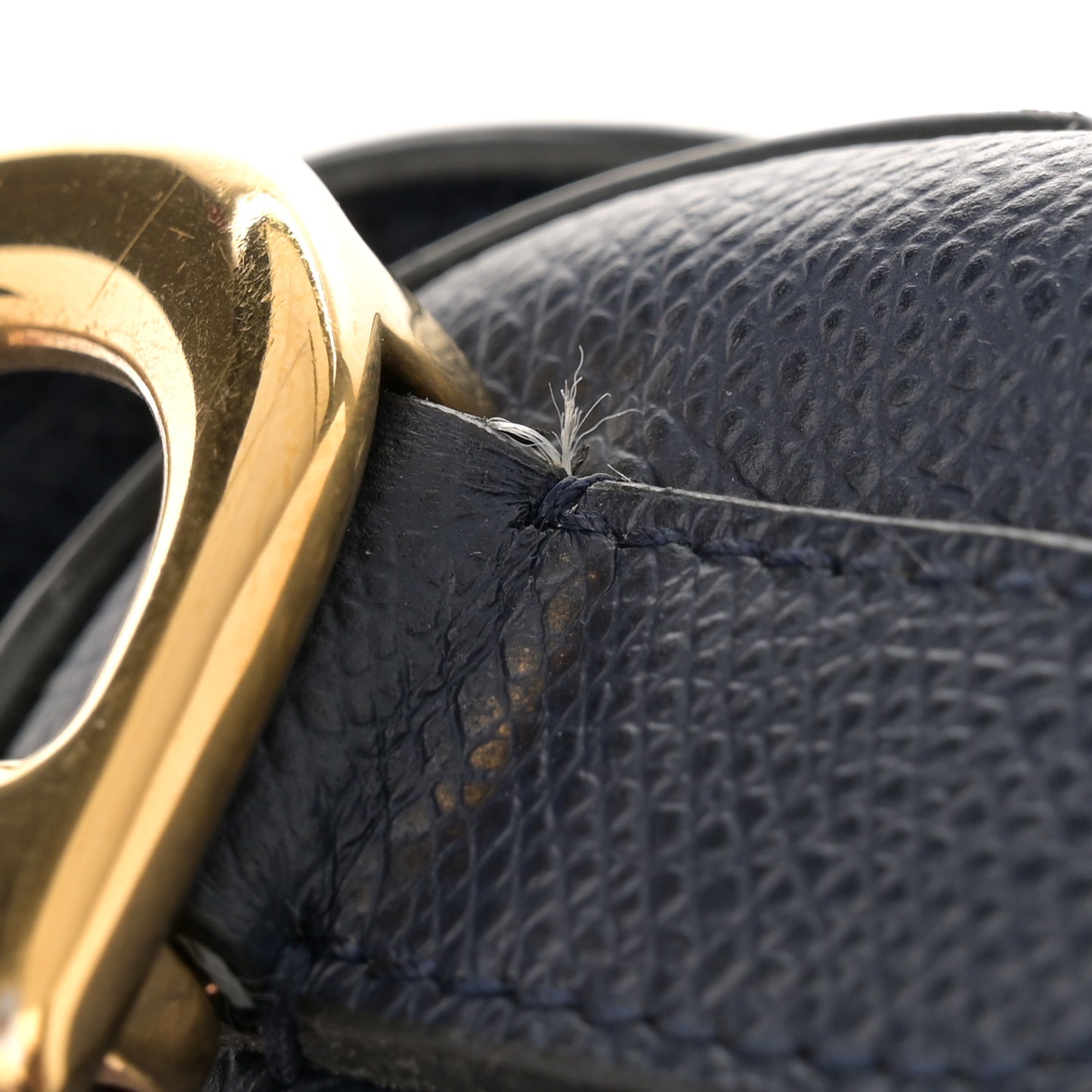 Grained Calfskin Saddle Bag Navy