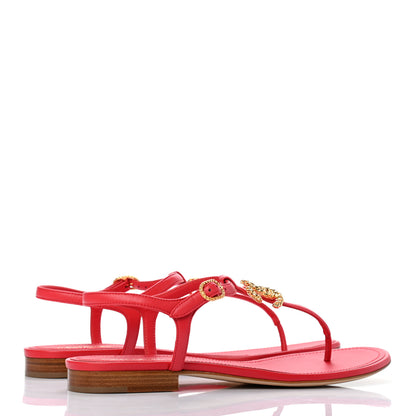 Chanel Lambskin CC Logo Thong Sandals 40 Red 4 of 7