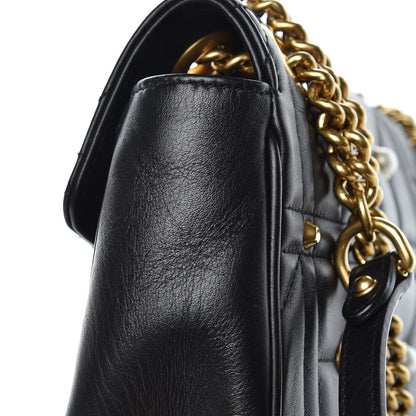 Gucci Calfskin Matelasse Studded Small Pearly GG Marmont Shoulder Bag Black 11 of 11