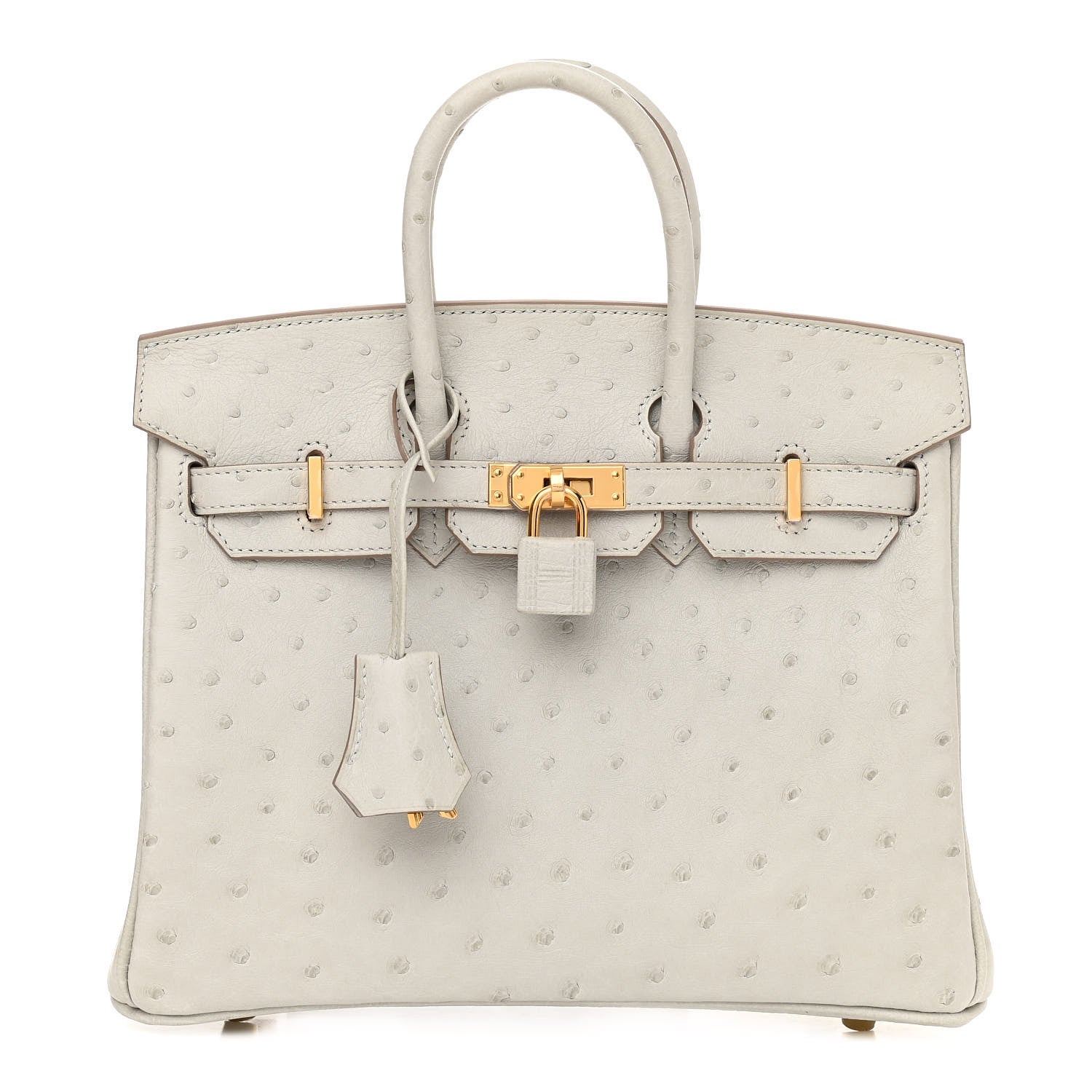Hermes Ostrich Birkin 25 Gris Perle 1 of 11