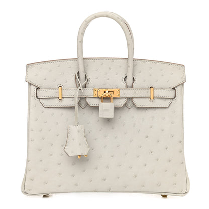 Hermes Ostrich Birkin 25 Gris Perle 1 of 11
