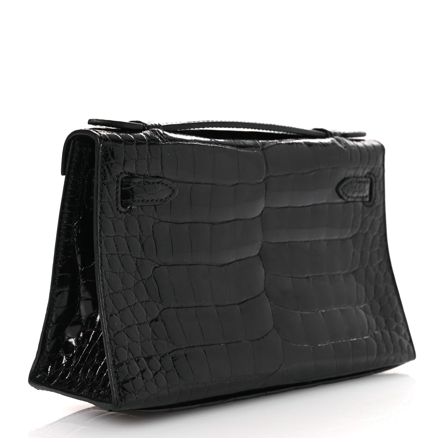 Hermes Shiny Alligator Kelly Pochette Black 3 of 13