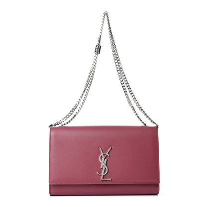 Saint Laurent Grain De Poudre Medium Classic Monogram Kate Satchel Mystic Rose 1 of 5