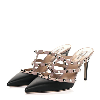Valentino Garavani Nappa Rockstud 90mm Cage Mules 40.5 Black Poudre 3 of 7