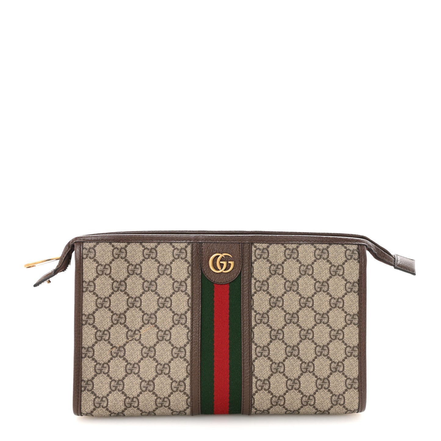 GG Supreme Monogram Web Ophidia GG Toiletry Case Beige New Acero