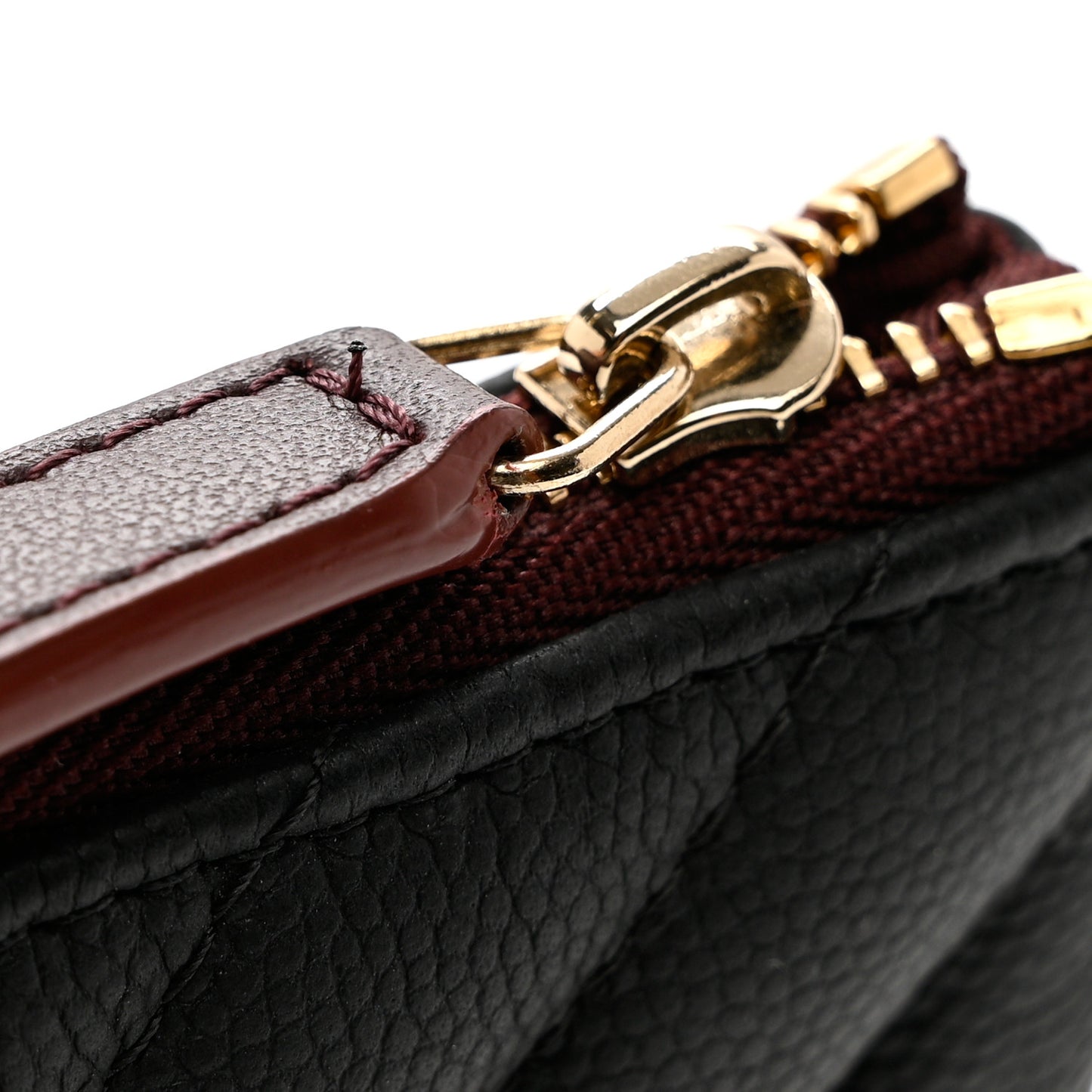 Caviar Chevron Quilted Small Cosmetic Case Black