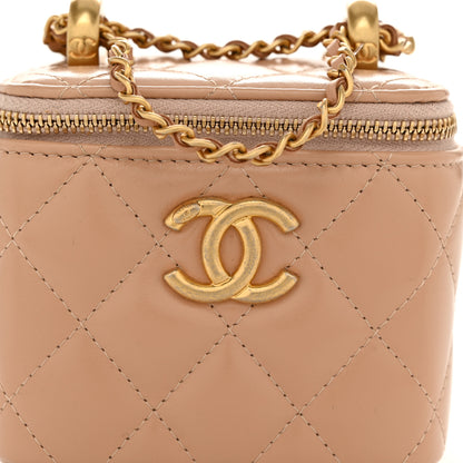 Chanel Calfskin Quilted Mini Perfect Fit Vanity Case With Chain Beige 8 of 11