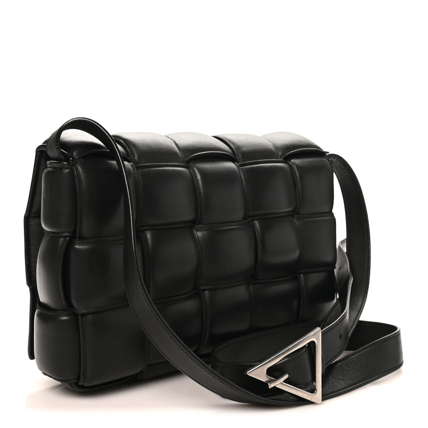 Bottega Veneta Paper Calfskin Maxi Intreccio Padded Cassette Crossbody Bag Black 3 of 10