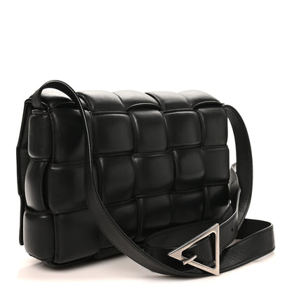 Bottega Veneta Paper Calfskin Maxi Intreccio Padded Cassette Crossbody Bag Black 3 of 10