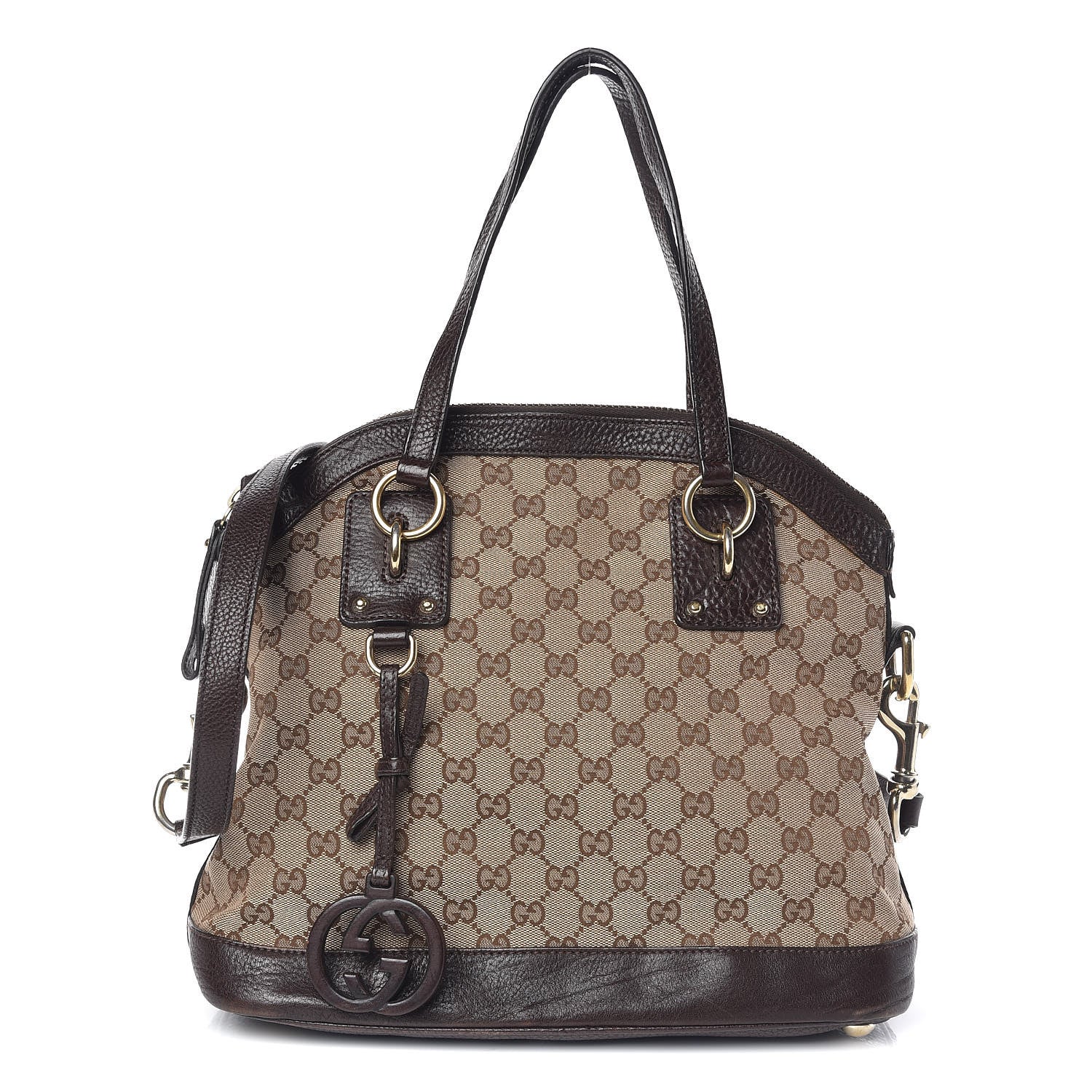 Gucci Monogram Medium Top Handle Bag Brown 1 of 11