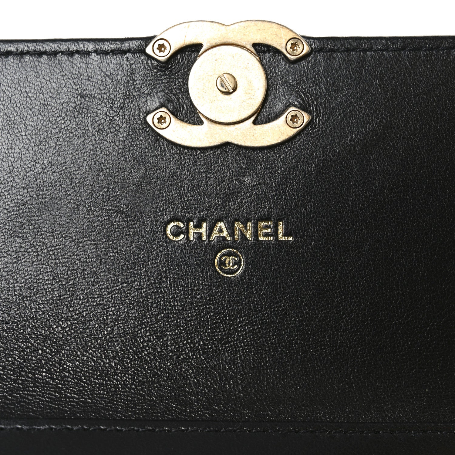 Chanel Lambskin Quilted Double Chain Flap Phone Holder With Chain Black 6 of 11