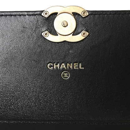 Chanel Lambskin Quilted Double Chain Flap Phone Holder With Chain Black 6 of 11
