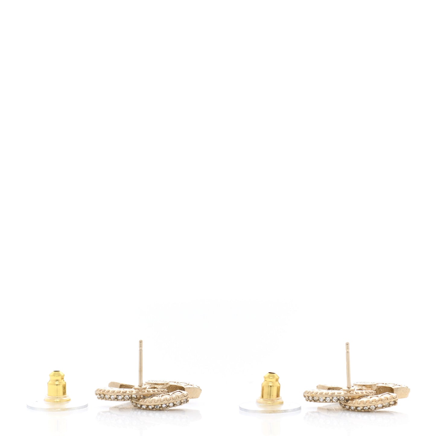 Crystal Timeless CC Earrings Light Gold