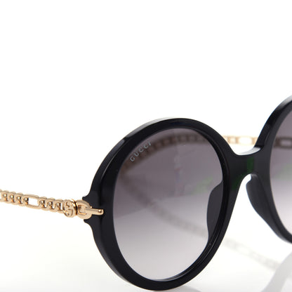 Gucci Acetate Detachable Charm Oversized Frame Round Sunglasses GG0726S Black 5 of 6